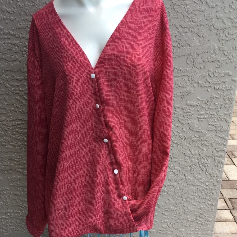 💙 EMMA Silky Asymmetrical Blouse XL EUC